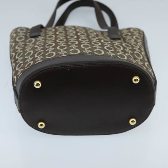 CELINE C Macadam Canvas Hand Bag Brown Gold Auth 98064 - Picture 5 of 16